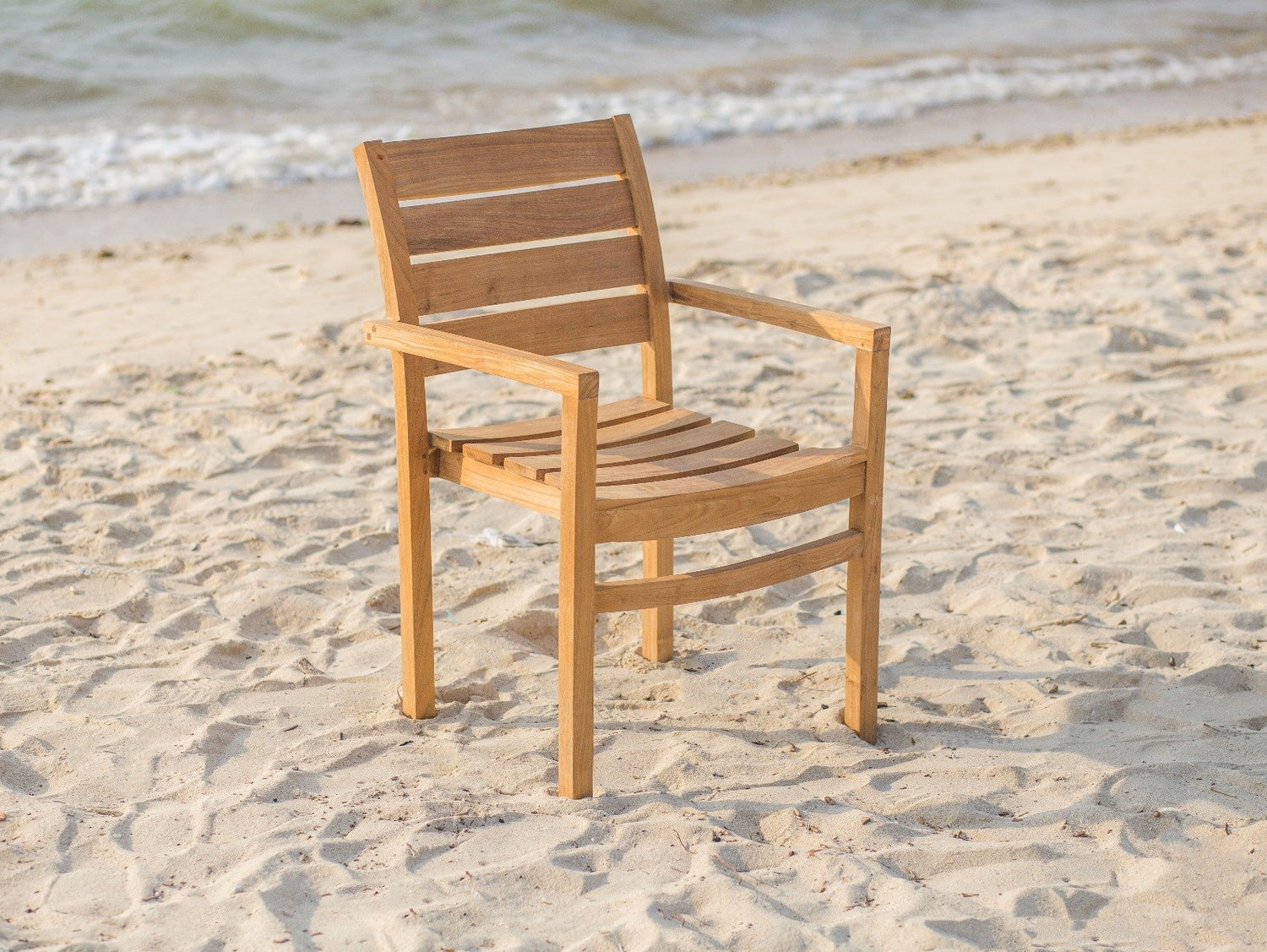 Stapelbare teak tuinstoel Stacking