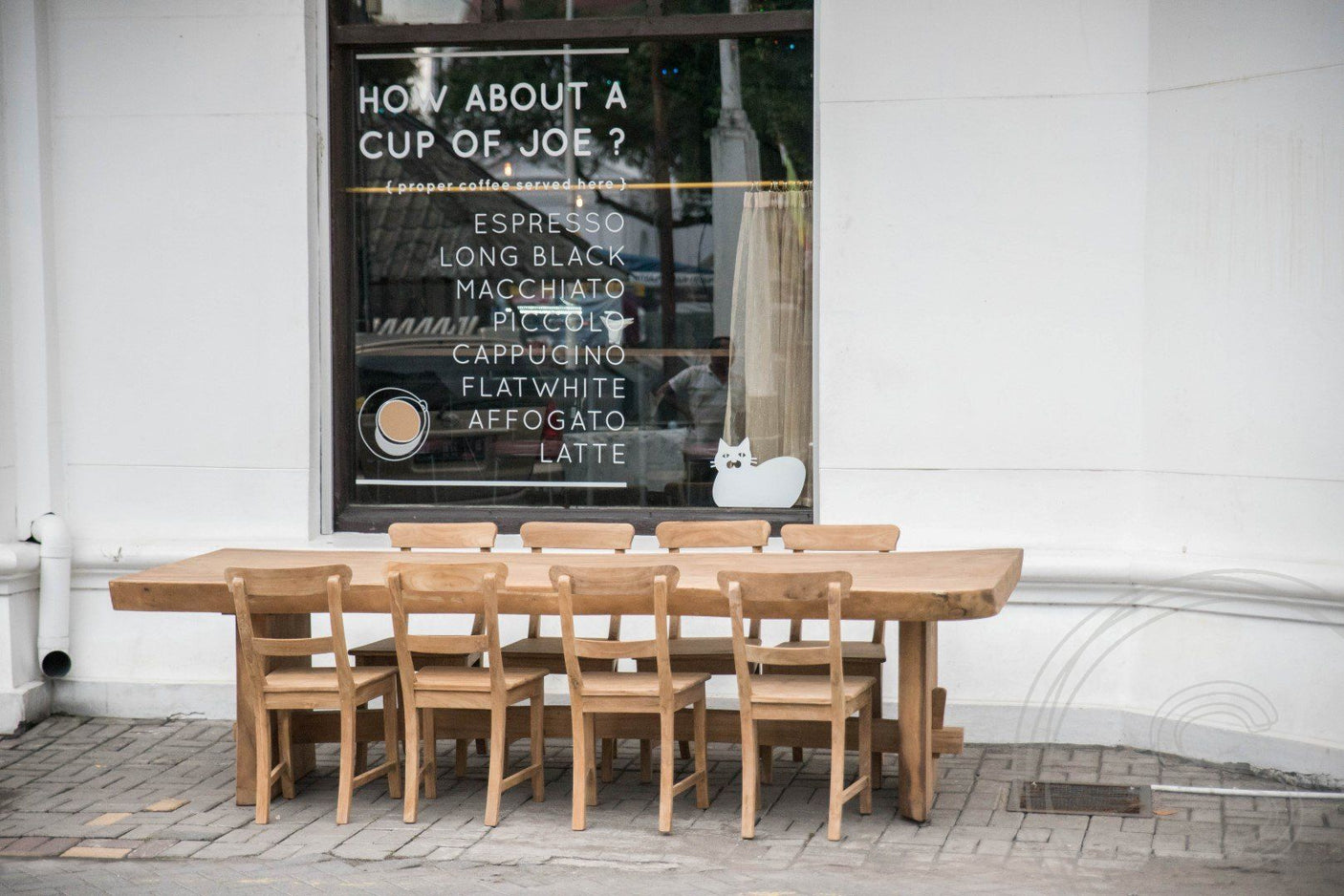 Suar Baumstammtisch 300 + 8 Stühle