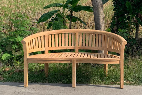 Teak banana bench - teak bananenbank - teak banane gartenbank