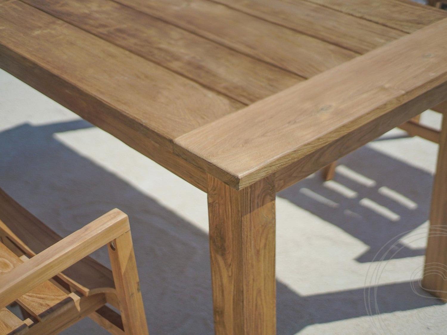 Teak Gartentisch 160 x 90 + 4 Gartenstühle Stacking