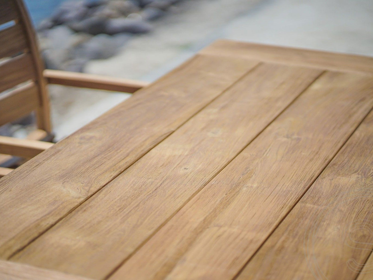 Teak Gartentisch 160 x 90 + 4 Gartenstühle Stacking