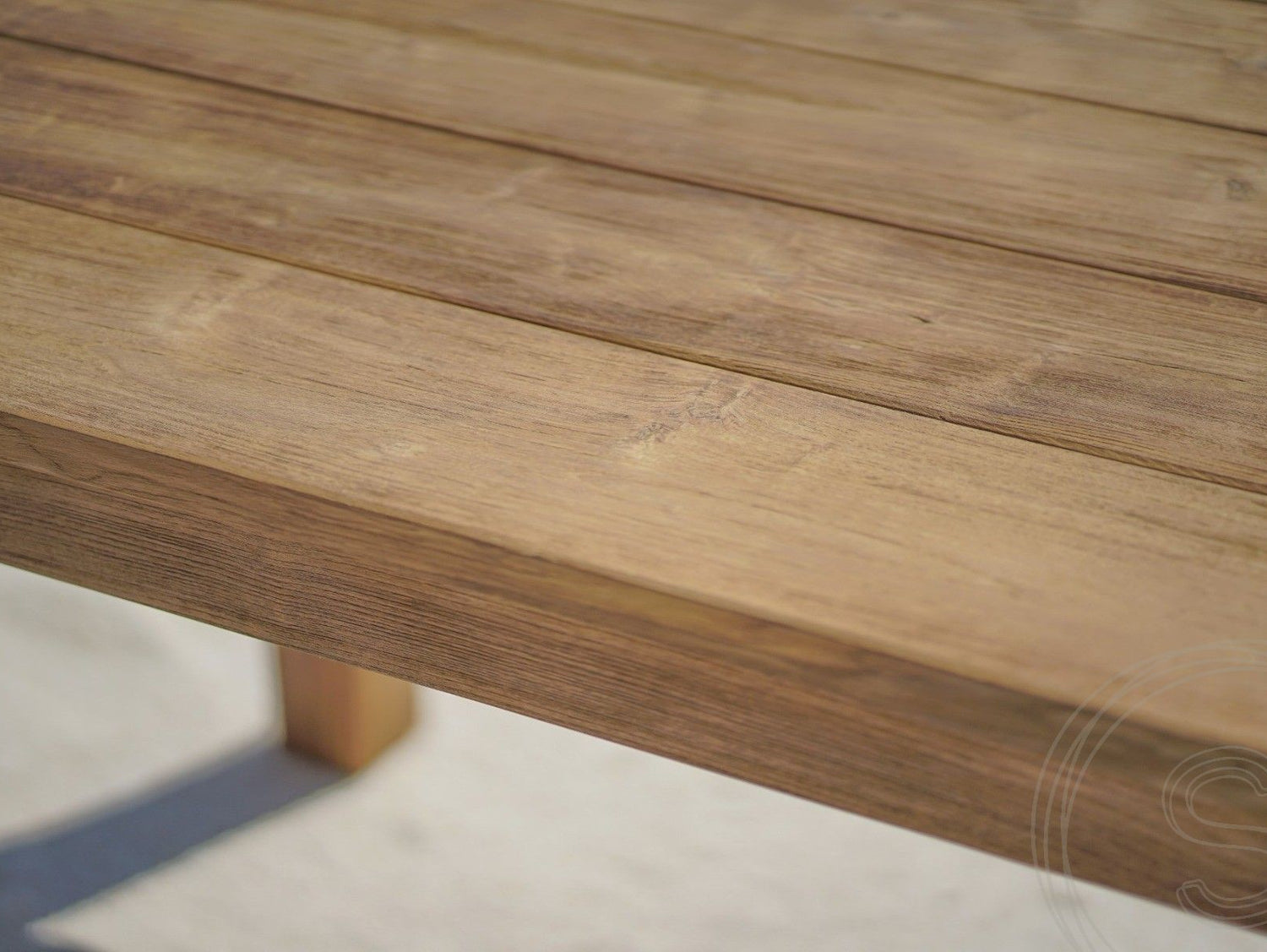 Teakholz Gartentisch 180 x 90 + 6 Gartenstühle Stacking