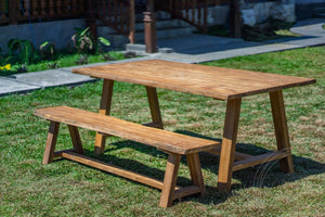 Teakholz Gartentisch Java 200 x 100 + Teakholz Gartenbank Java 200