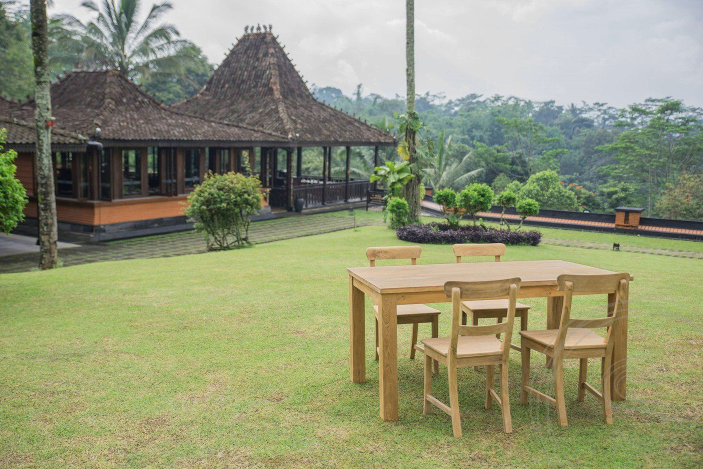 Teak Tisch 160x90 + 4 Stühle