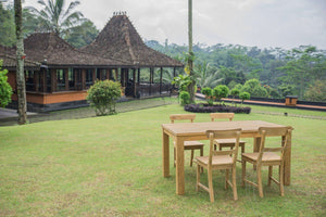 Teak Tisch 160x90 + 4 Stühle