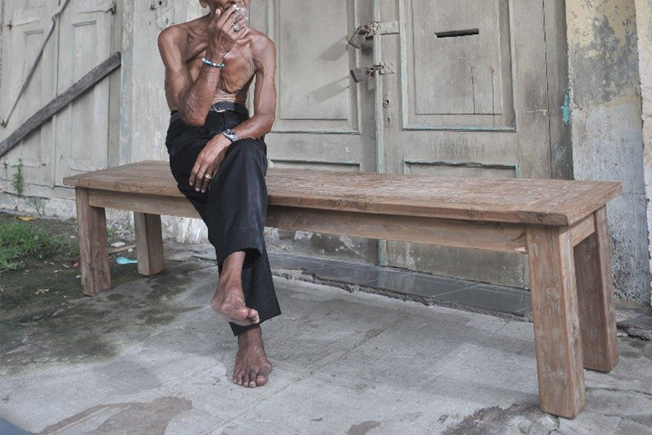 Teakholz Bank Rustikal