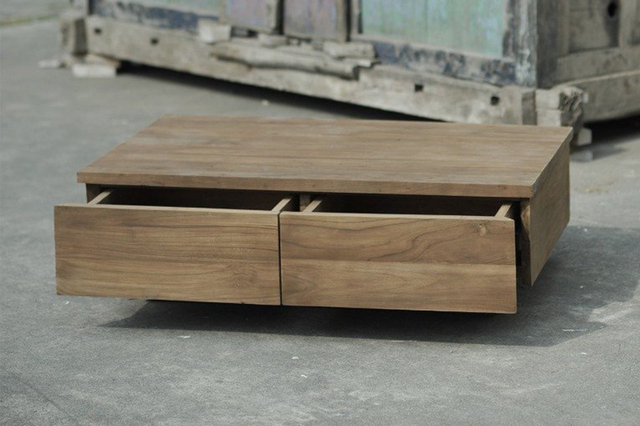 Teak Couchtisch Block Smooth