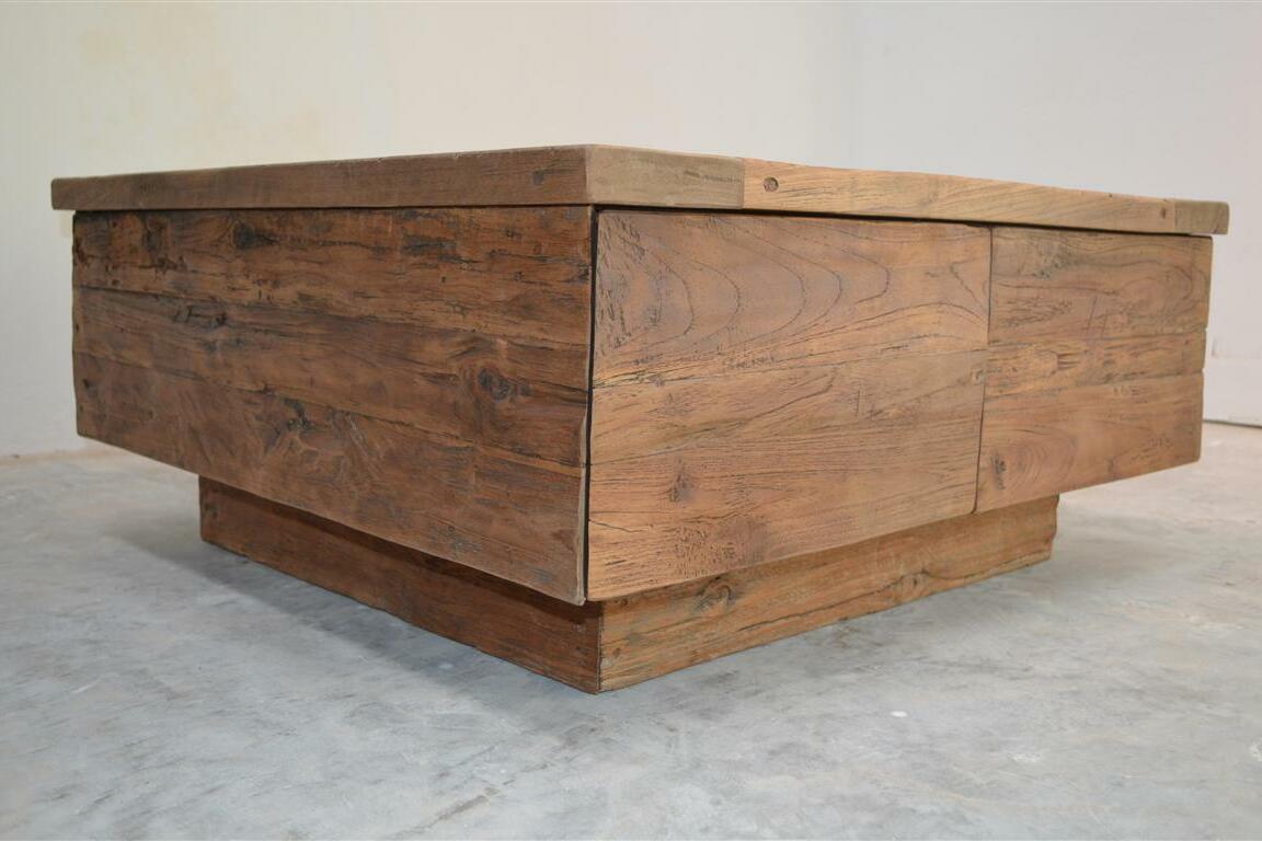 Teak Couchtisch Blok Rustikal