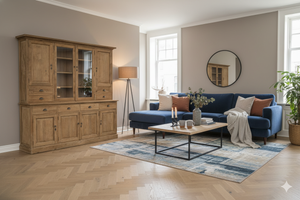 Teakholz Buffetschrank 220cm Rustikal