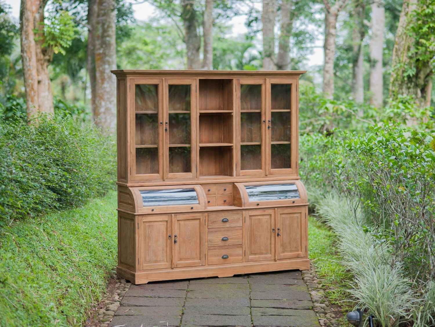 Teakholz Vitrineschrank