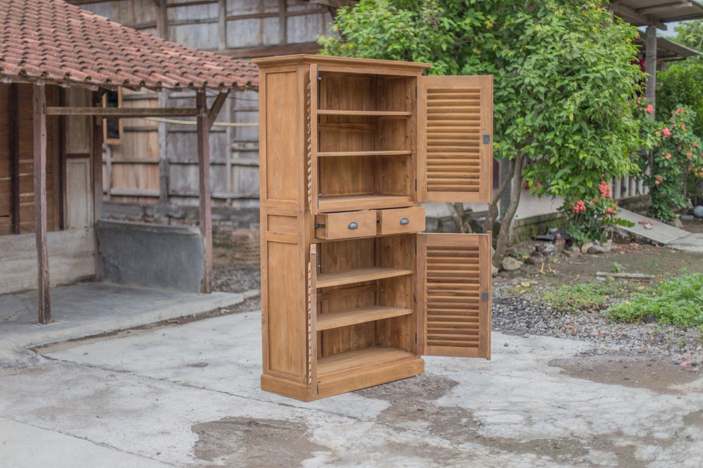 Teak Schuhschrank