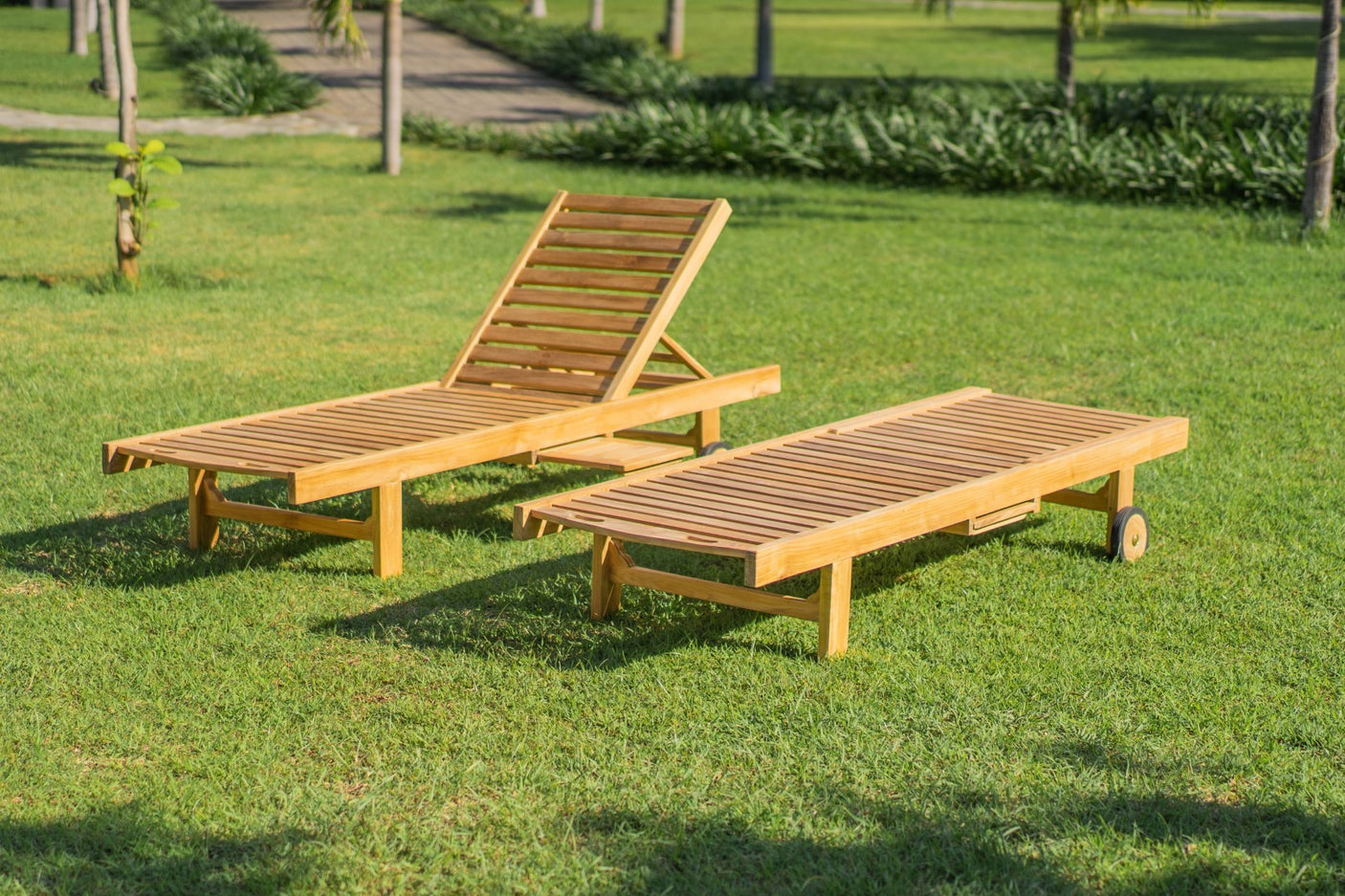 Teakholz Sonnenliege