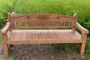 Teakholz Loungebank Carving 220cm