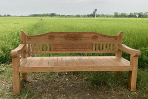 Teakholz Loungebank Carving 220cm