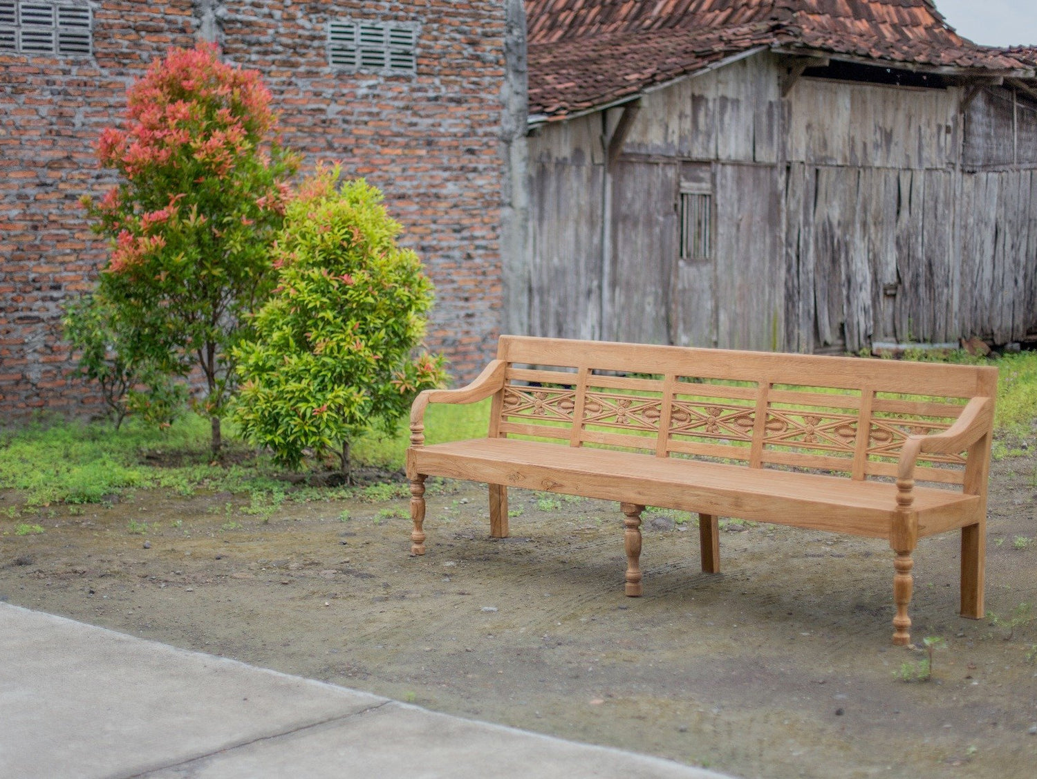 Teak stationsbank 240cm speciaal