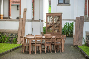 Teak Tisch Dingklik 200x100 + 8 Stühle