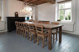 Dingklik Set: Tisch 300x100cm + 10 Stühle + Sidetable + Sideboard