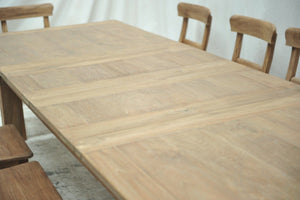 Teak Esstisch Ausziehbar 200-250-300x100 + 12 Stühle