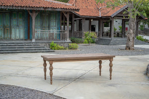 Teak Tisch Antik gedrechselte Beine