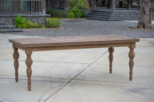 Teak Tisch Antik gedrechselte Beine