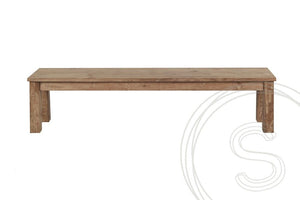 Teak Tisch 200x100cm + Bank 200cm + 5 Stuehle