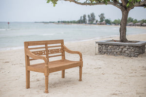 Teak Bahnhofsbank Fish