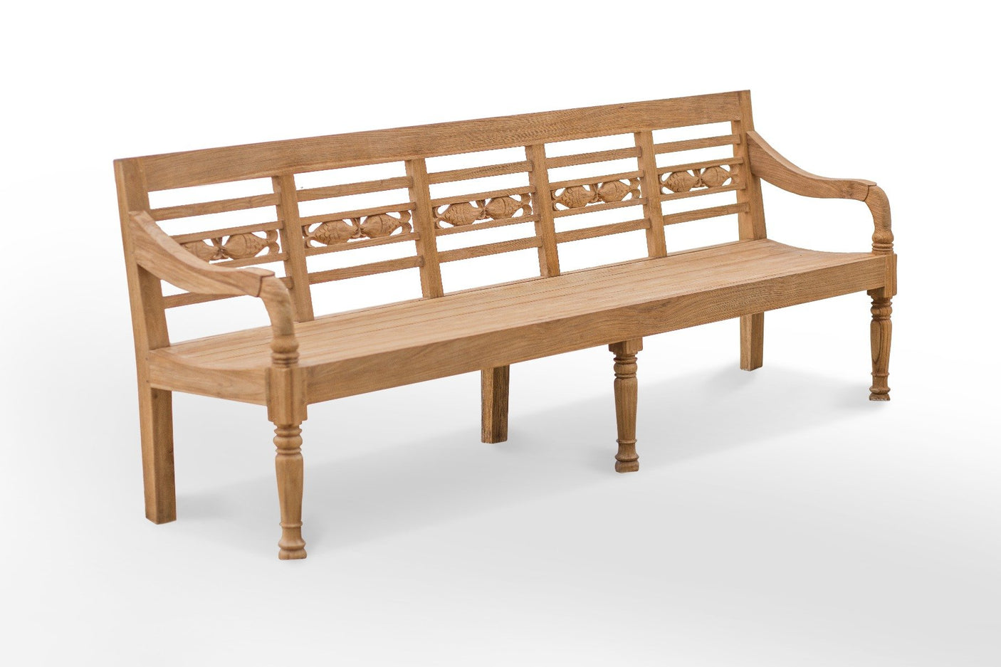 Teak Bahnhofsbank Fish