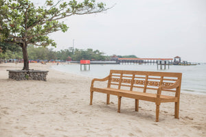 Teak Bahnhofsbank Fish