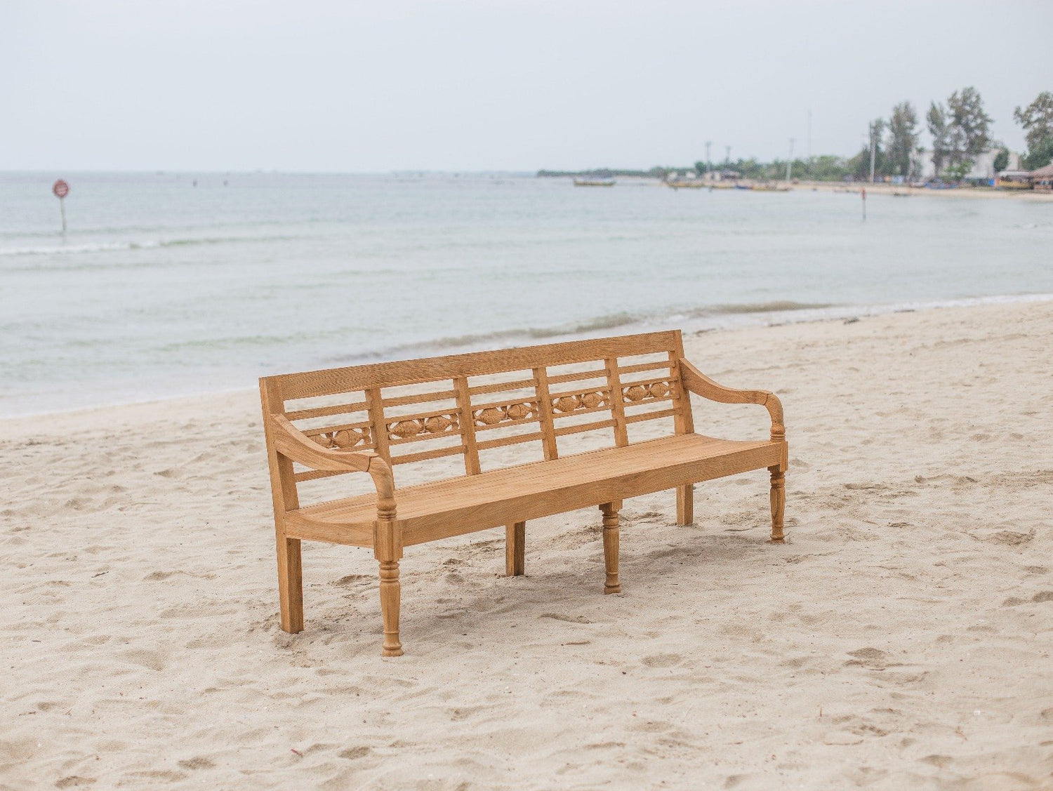 Teak Bahnhofsbank Fish