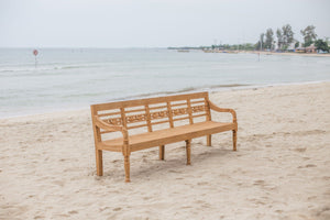 Teak Bahnhofsbank Fish