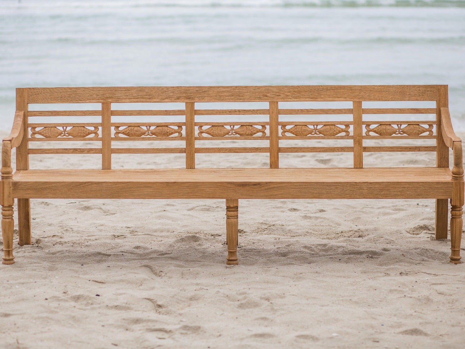 Teak Bahnhofsbank Fish