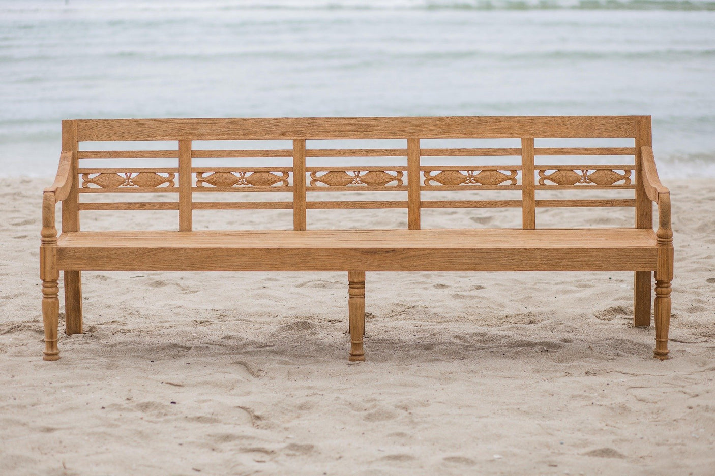 Teak Bahnhofsbank Fish