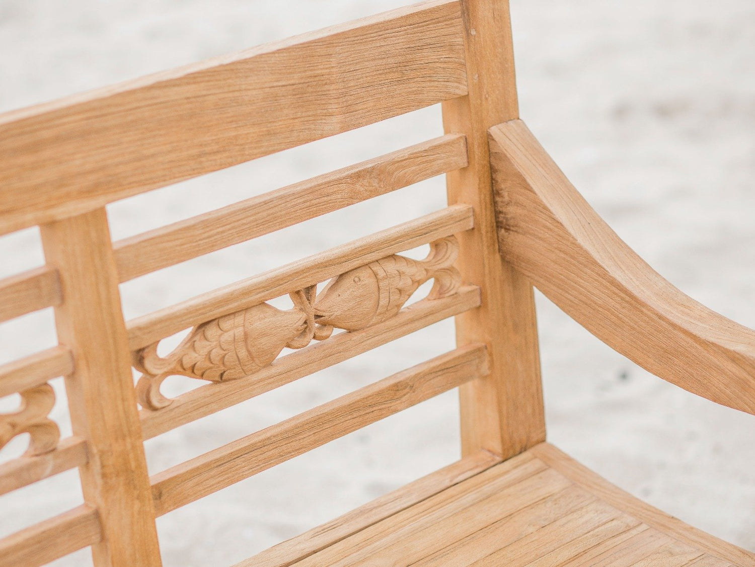 Teak Bahnhofsbank Fish