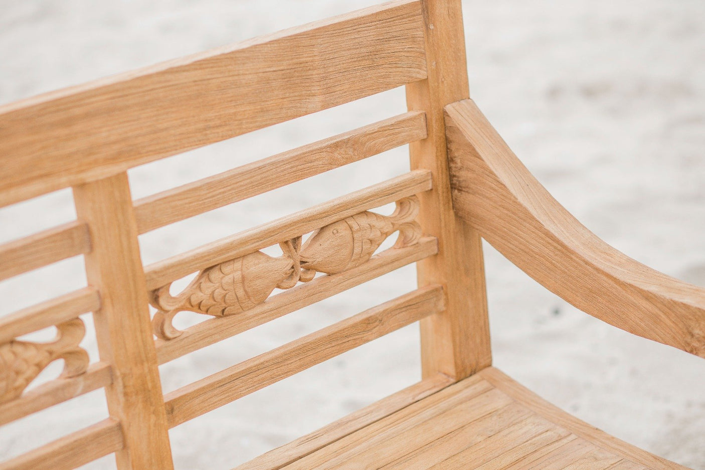 Teak Bahnhofsbank Fish