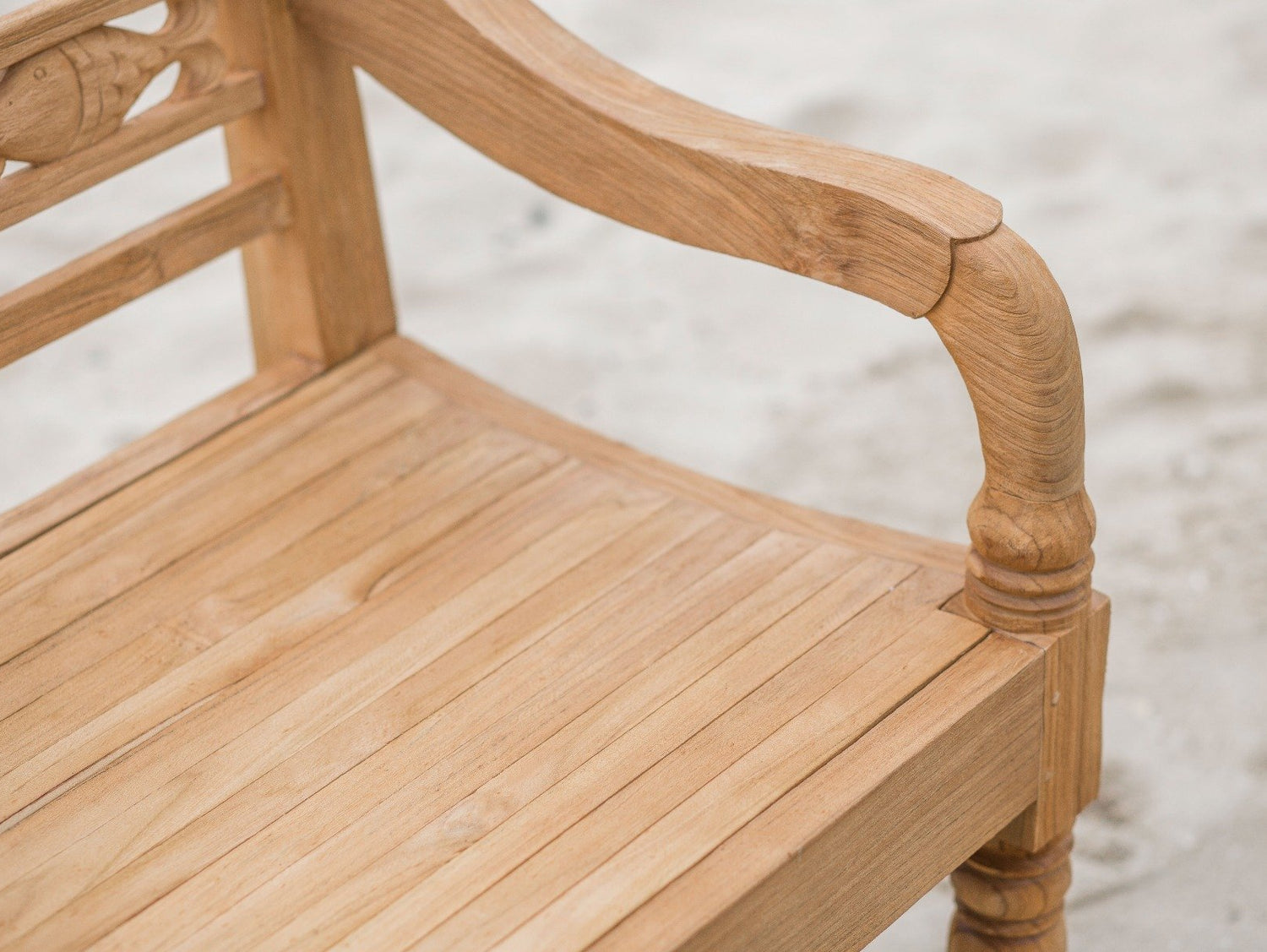 Teak Bahnhofsbank Fish