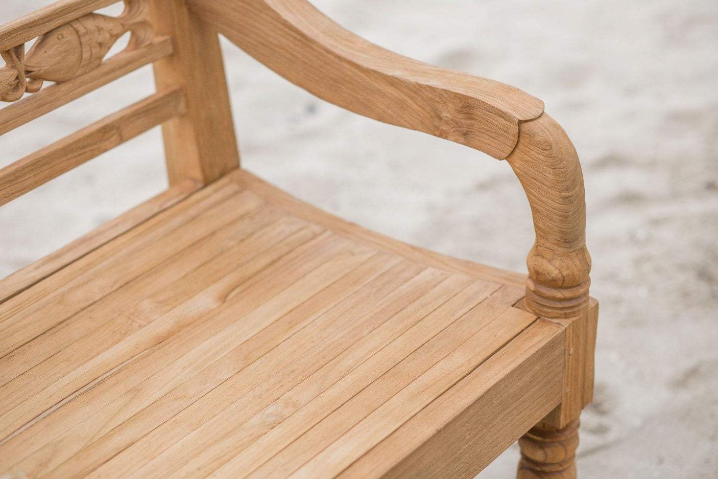 Teak Bahnhofsbank Fish