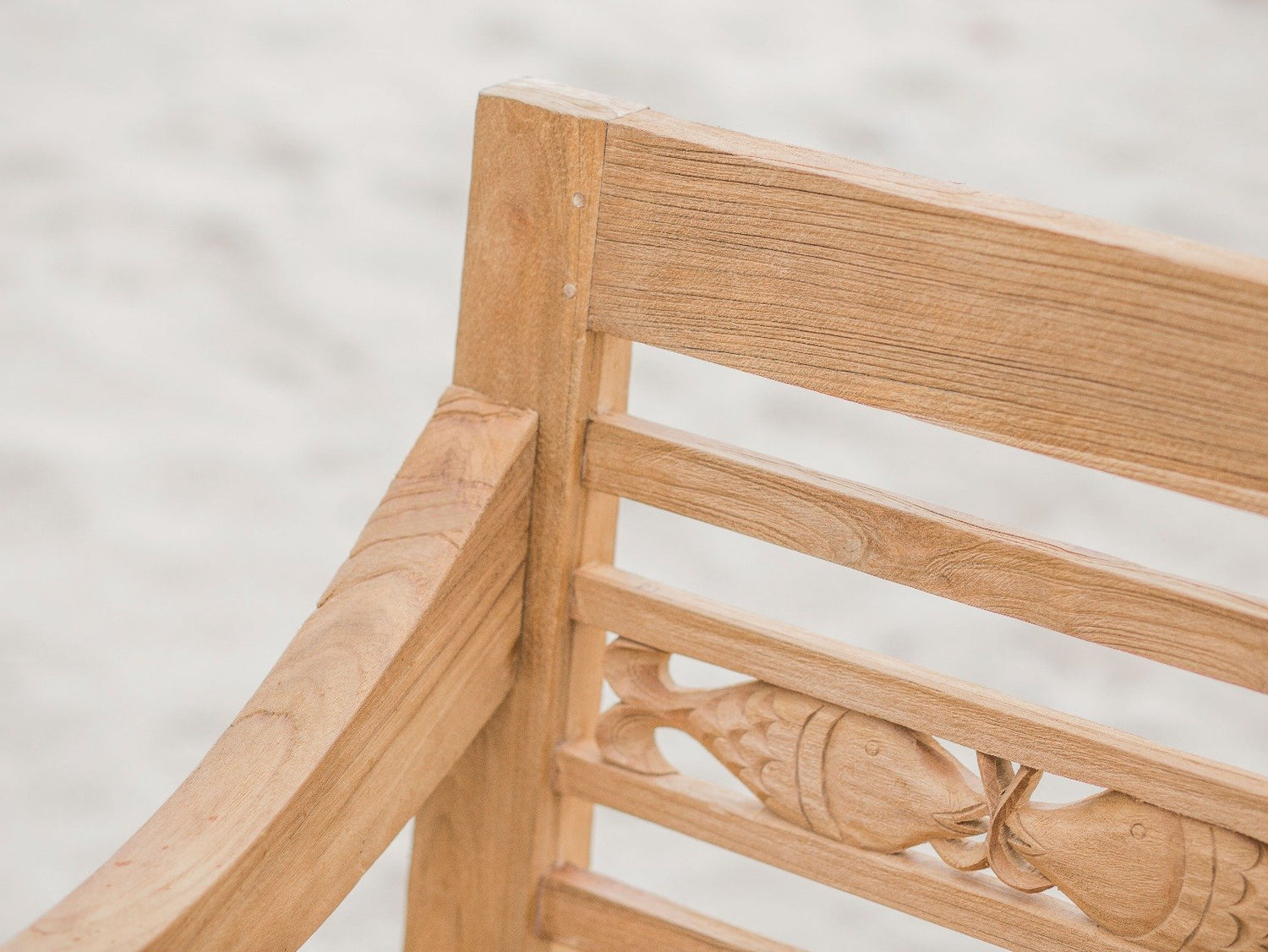 Teak Bahnhofsbank Fish