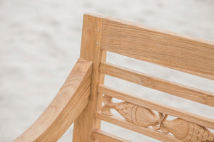 Teak Bahnhofsbank Fish