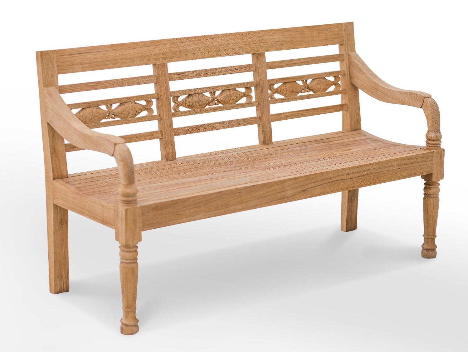 Teak Bahnhofsbank Fish