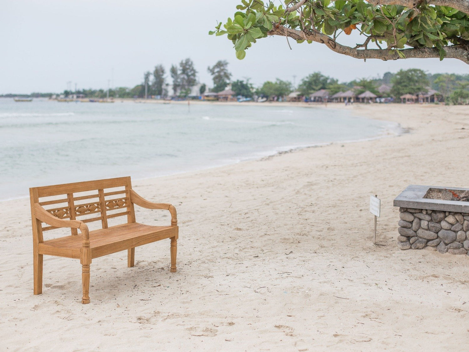 Teak Bahnhofsbank Fish