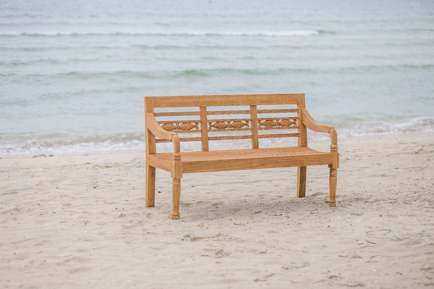 Teak Bahnhofsbank Fish