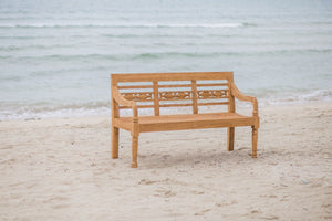 Teak Bahnhofsbank Fish