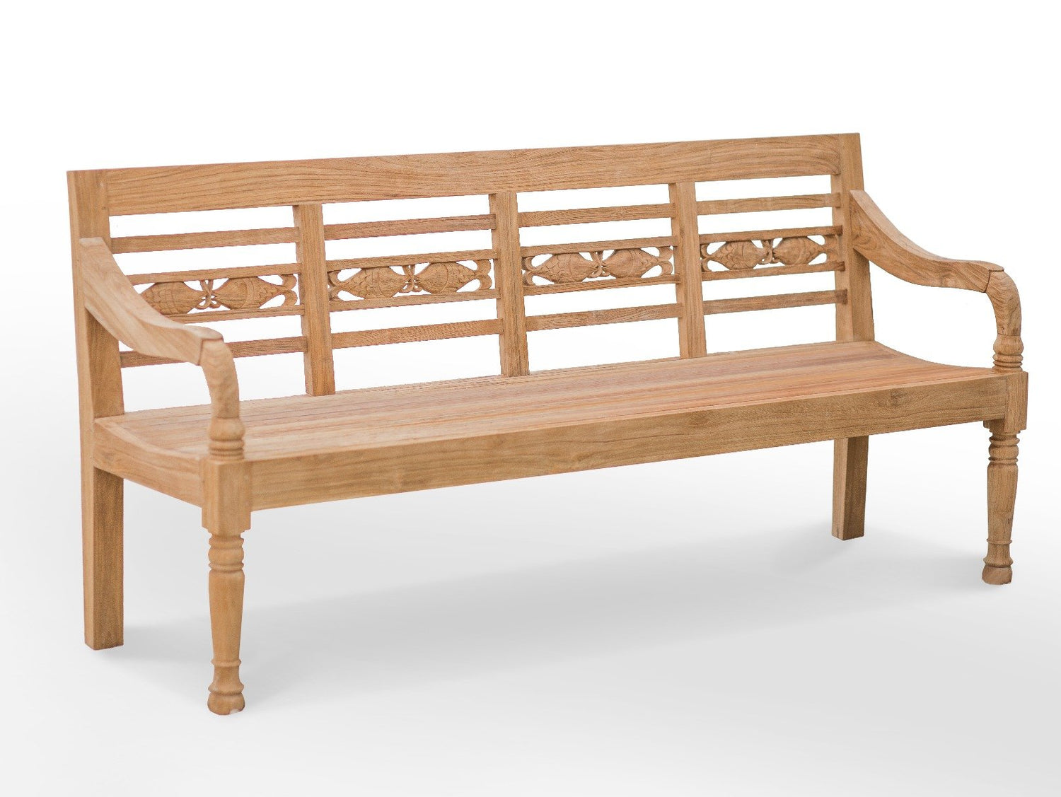 Teak Bahnhofsbank Fish