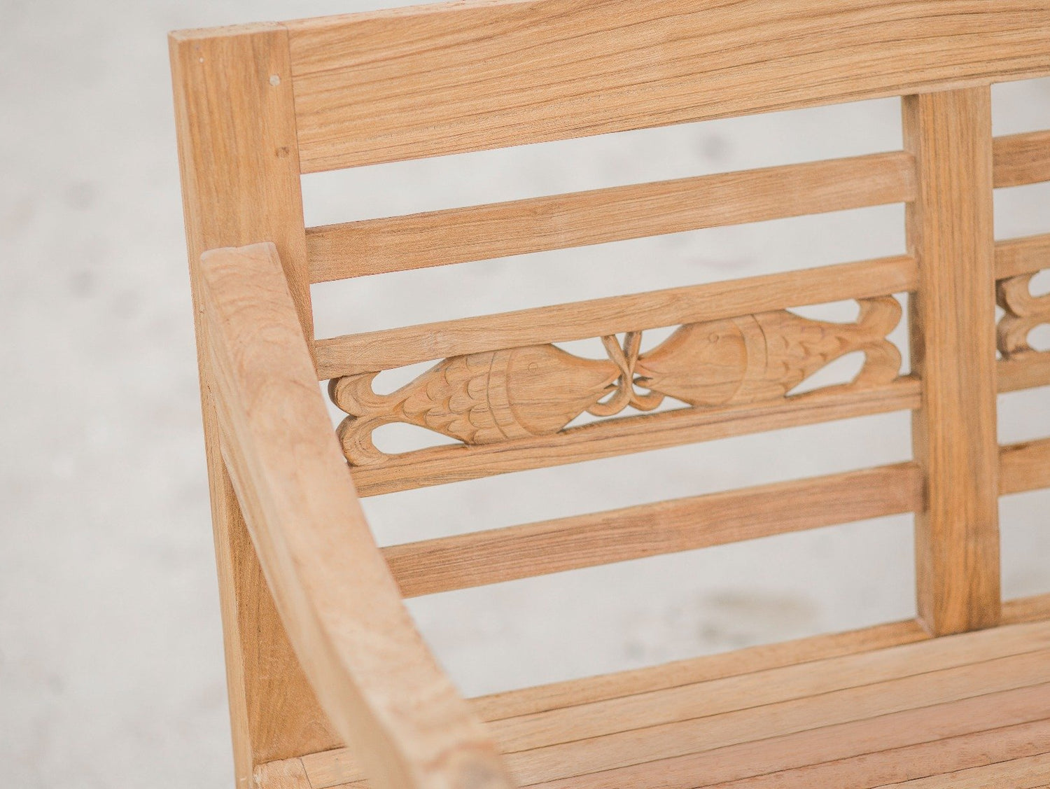 Teak Bahnhofsbank Fish