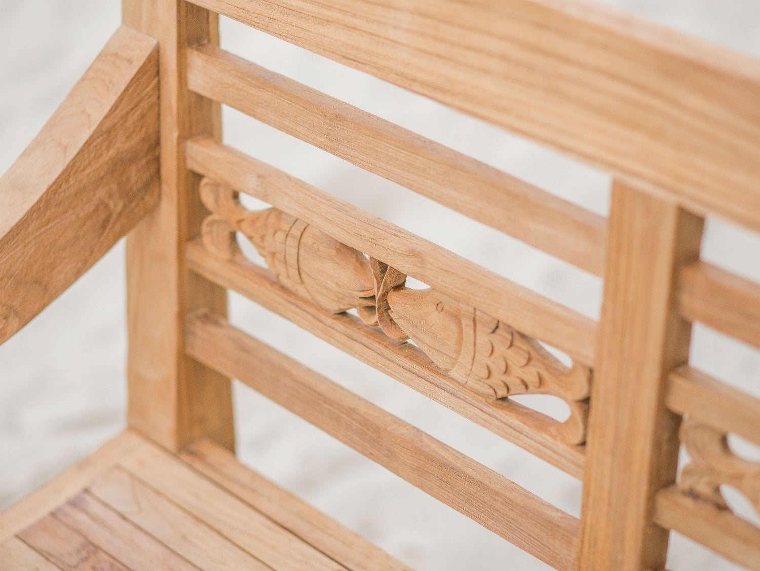 Teak Bahnhofsbank Fish