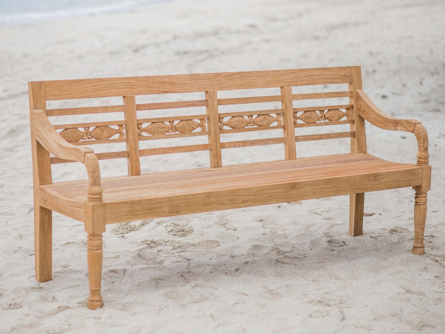 Teak Bahnhofsbank Fish