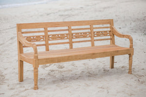 Teak Bahnhofsbank Fish