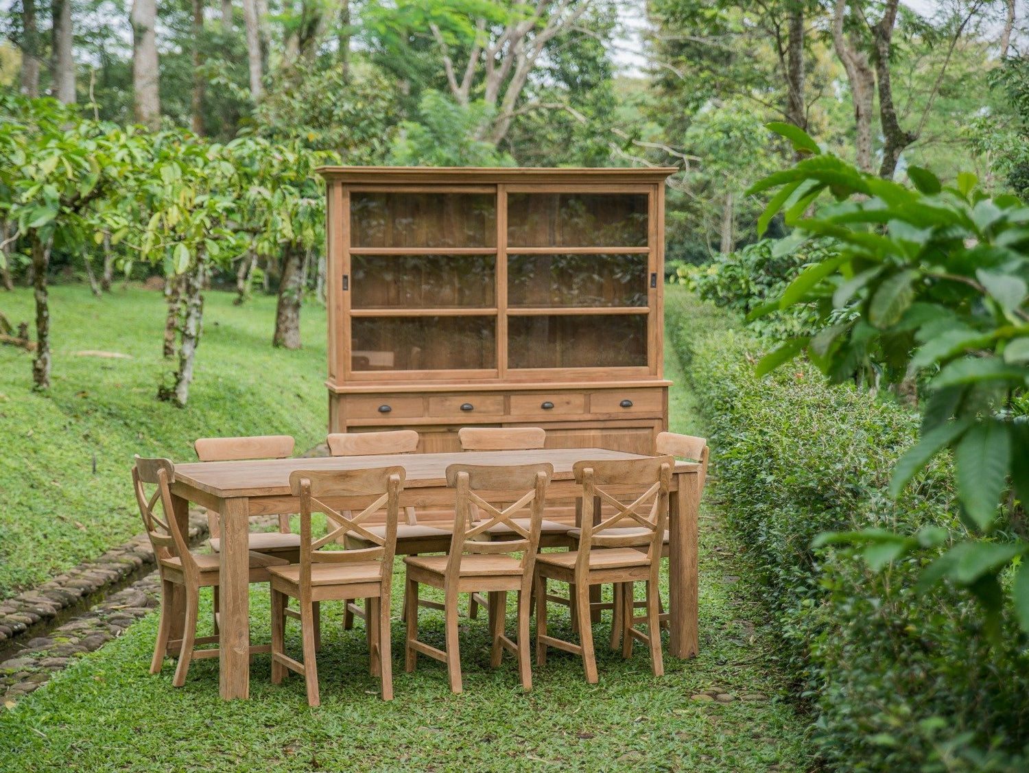 Teak Vitrineschrank Smooth