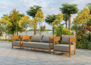 Teak Loungebank Lura 188cm mit Sunproof-Kissen