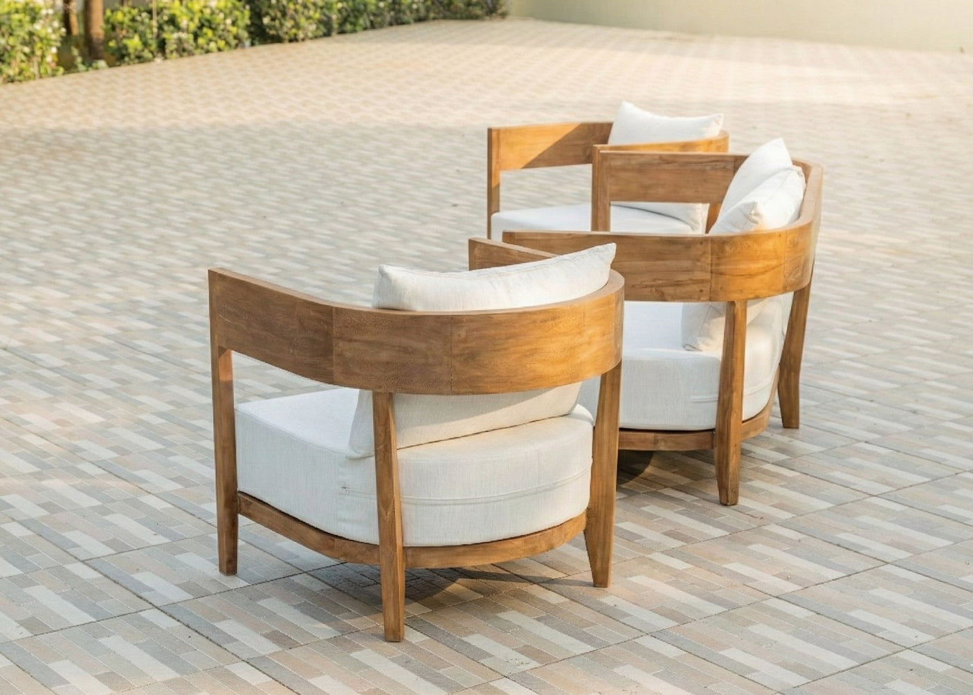 Teak Loungebank Lura 188cm mit Sunproof-Kissen